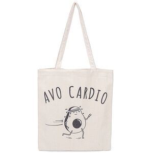 Canvas Tote Bag - Avo Cardio Graphic in Cream